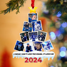 Load image into Gallery viewer, Personalized Ice Hockey Photo Ornament - Custom Christmas Tree Decoration for Hockey Fans
