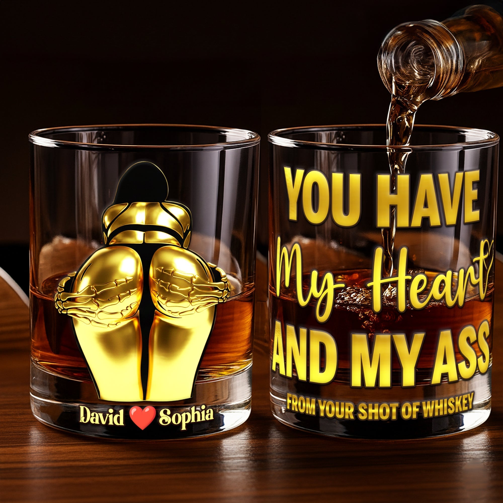 You Have My Heart Round Glass - Unique Personalized Gifts for Couples Glass PopCulturePrints