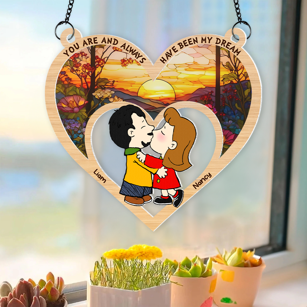 Personalized Love Suncatcher Ornament for Couples Suncatcher PopCulturePrints
