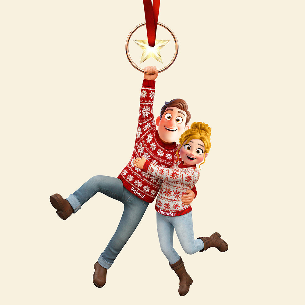 "Celebrate Love with Our Personalized Fun Hanging Couple Ornament - Custom Gift for Your Special Someone" Ornament PopCulturePrints