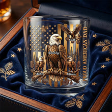 Load image into Gallery viewer, Proud Eagle Dad Round Glass - Personalized Gifts For Dad 04padh260526 Glass PopCulturePrints
