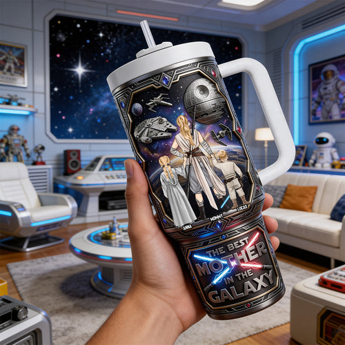 The Best Mother In The Galaxy - Legendary Mom Of The Universe Tumbler - Personalized Gift for Mom Tumbler Cup PopCulturePrints