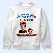 Load image into Gallery viewer, Losing My Mind One Kid At A Time - Personalized T-shirt for Dads and Grandpas T-shirt PopCulturePrints
