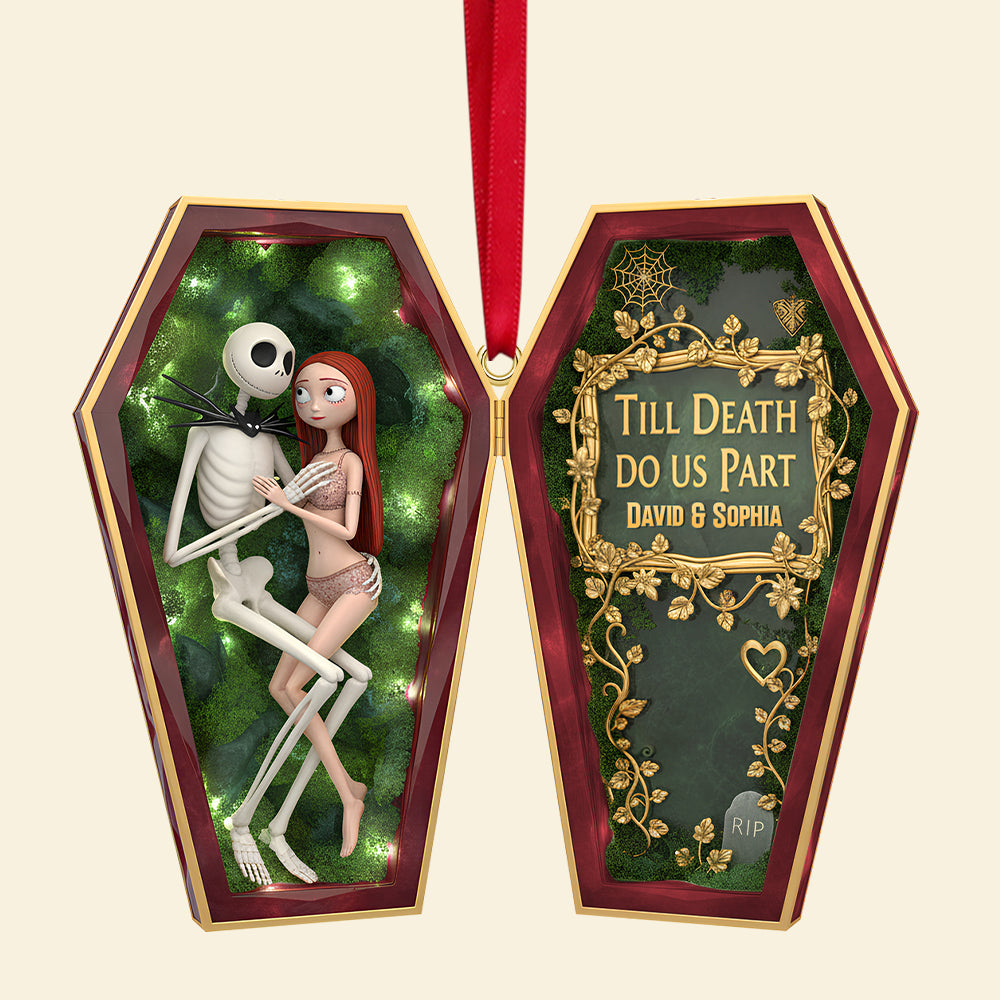 “Till Death Do Us Part” - Personalized Spooky Couples Christmas Ornament - Unique Gift for Couples, Halloween Lovers Ornament PopCulturePrints