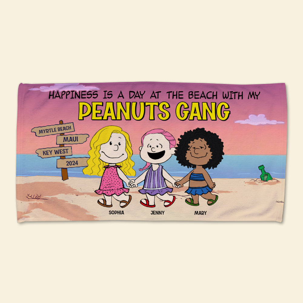 Personalized Peanuts Gang Beach Towel for Friends