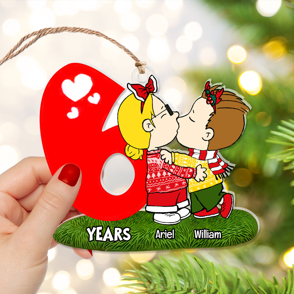 Custom Anniversary Acrylic Ornament for Couples