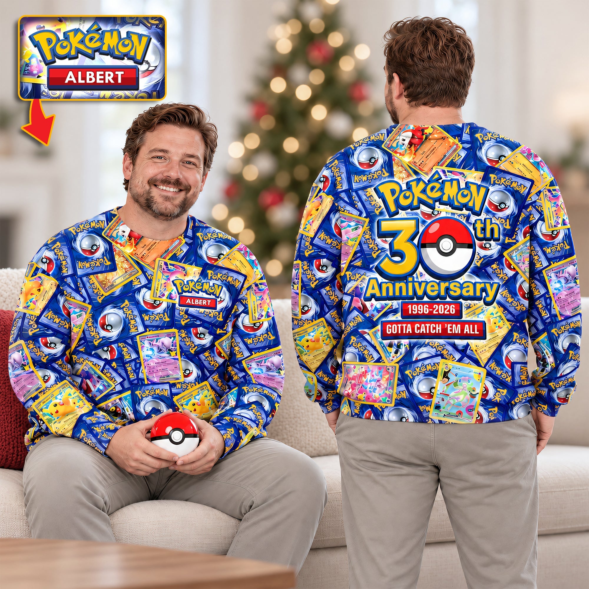 “Catch the Joy on Your 30th Anniversary!” - Personalized 3D Shirt for Pokémon Fans AOP Products PopCulturePrints