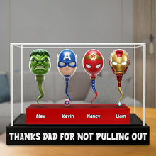 Load image into Gallery viewer, Thanks Dad for Not Pulling Out! - Super Sperm Dad Plaque - Personalized Gift for Dad, Grandpa &amp; More Shaped Plaques PopCulturePrints
