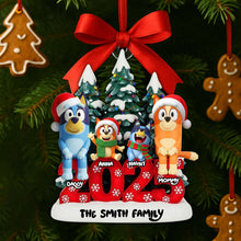 Load image into Gallery viewer, Joyful Puppy Family Ornament - Personalized Family Christmas Gift Ornament PopCulturePrints
