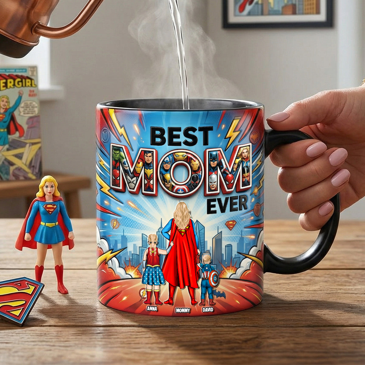 "Best MOM Ever" - Custom Magic Ceramic Coffee Mug - Personalized Gift for Mom, Grandma, and More! Coffee Mug PopCulturePrints