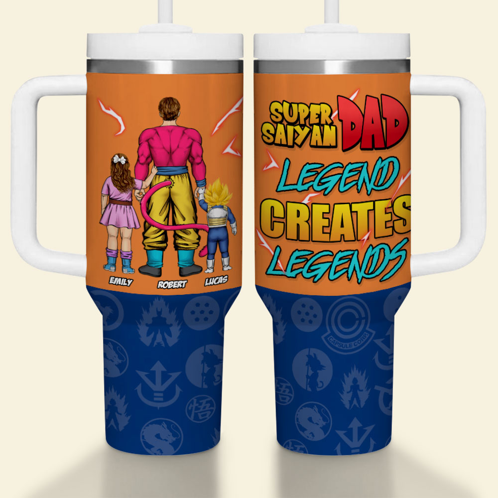 Super Dad Custom Tumbler - Personalized Anime Gift for Father's Day Tumbler Cup PopCulturePrints