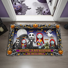 Load image into Gallery viewer, Welcome to Our Nightmare Family Doormat - Personalized Halloween Gifts for Families Doormat PopCulturePrints

