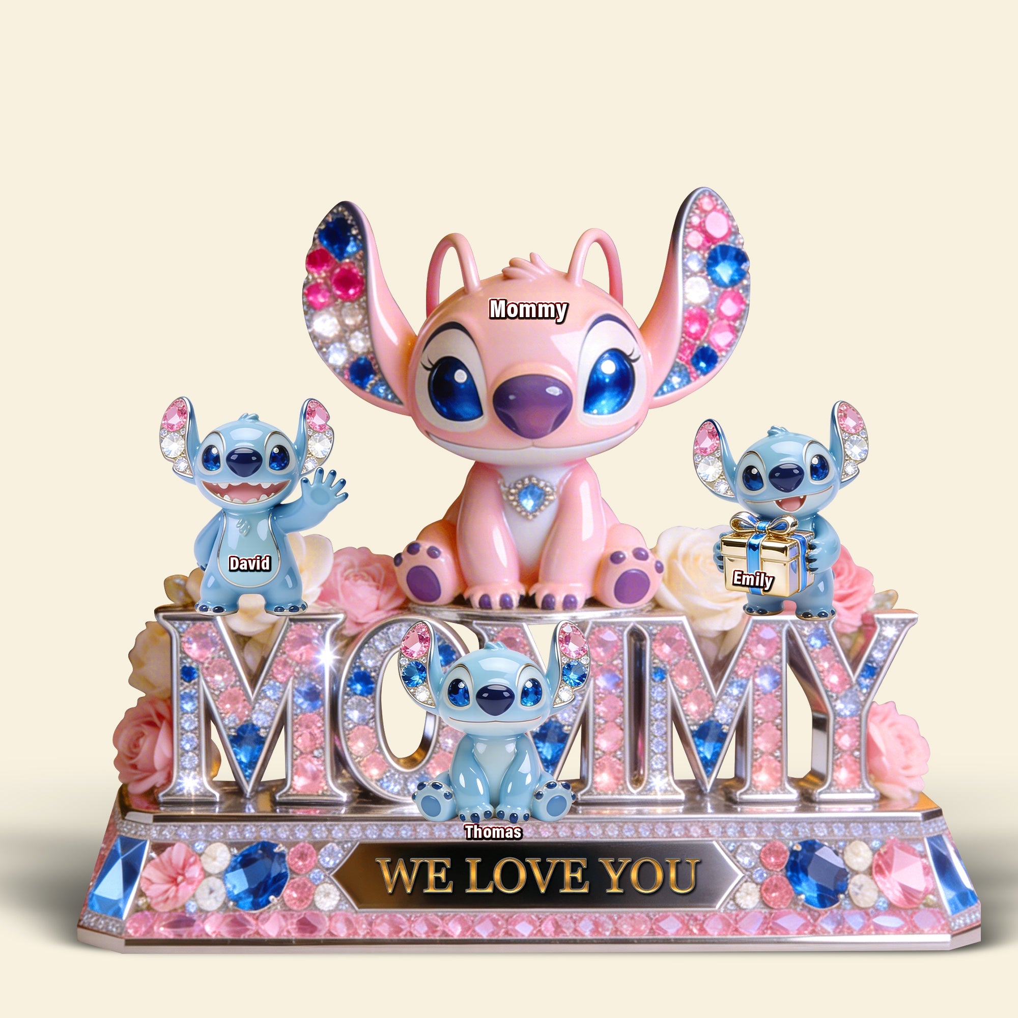 We Love You, Mommy! - Custom Acrylic Plaque for Moms Shaped Plaques PopCulturePrints