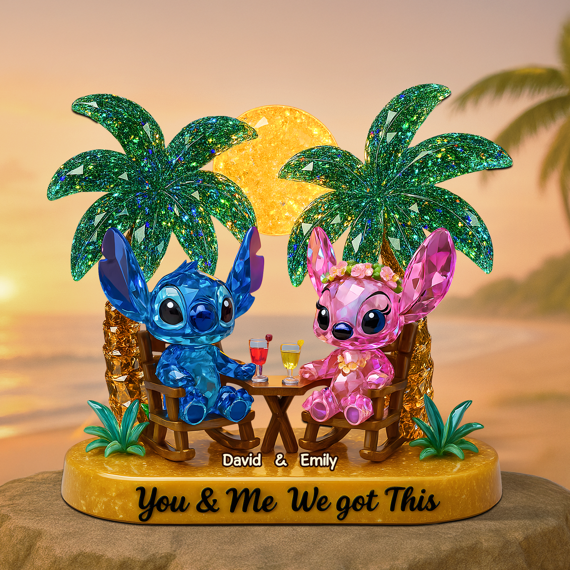 You & Me We Got This - Personalized Beach Couple Acrylic Plaque Shaped Plaques PopCulturePrints