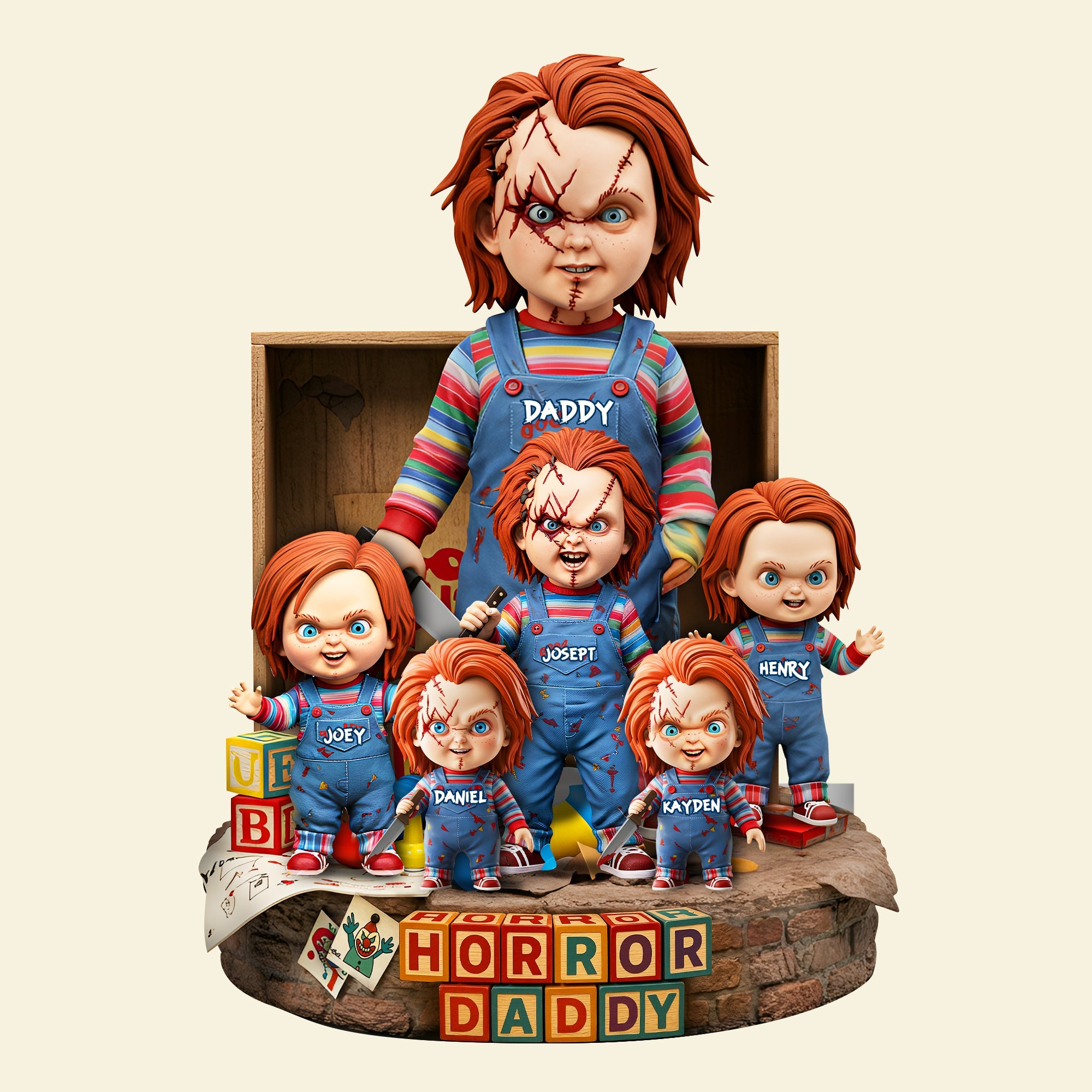 “Horror Dad - The Perfect Partner for Chills” - Personalized Gifts for Dad Shaped Plaques PopCulturePrints