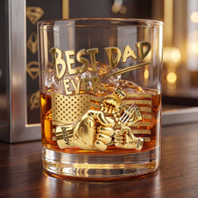 Load image into Gallery viewer, "The Best Dad Ever" - Power Fist Drinking Glass - Personalized Gift for Dads, Grandpas &amp; More Glass PopCulturePrints

