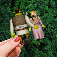 Load image into Gallery viewer, Personalized Ogre Couple Christmas Ornament
