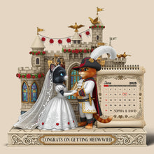 Load image into Gallery viewer, Congrats on Getting Meowwied - Custom Cat Couple Wedding Acrylic Plaque Shaped Plaques PopCulturePrints
