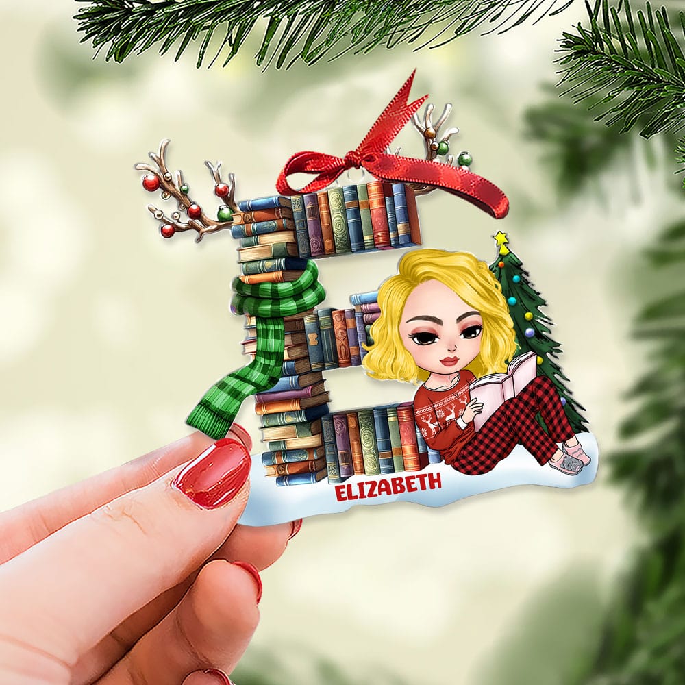 Personalized Alphabet Book Lover Christmas Ornament Ornament PopCulturePrints