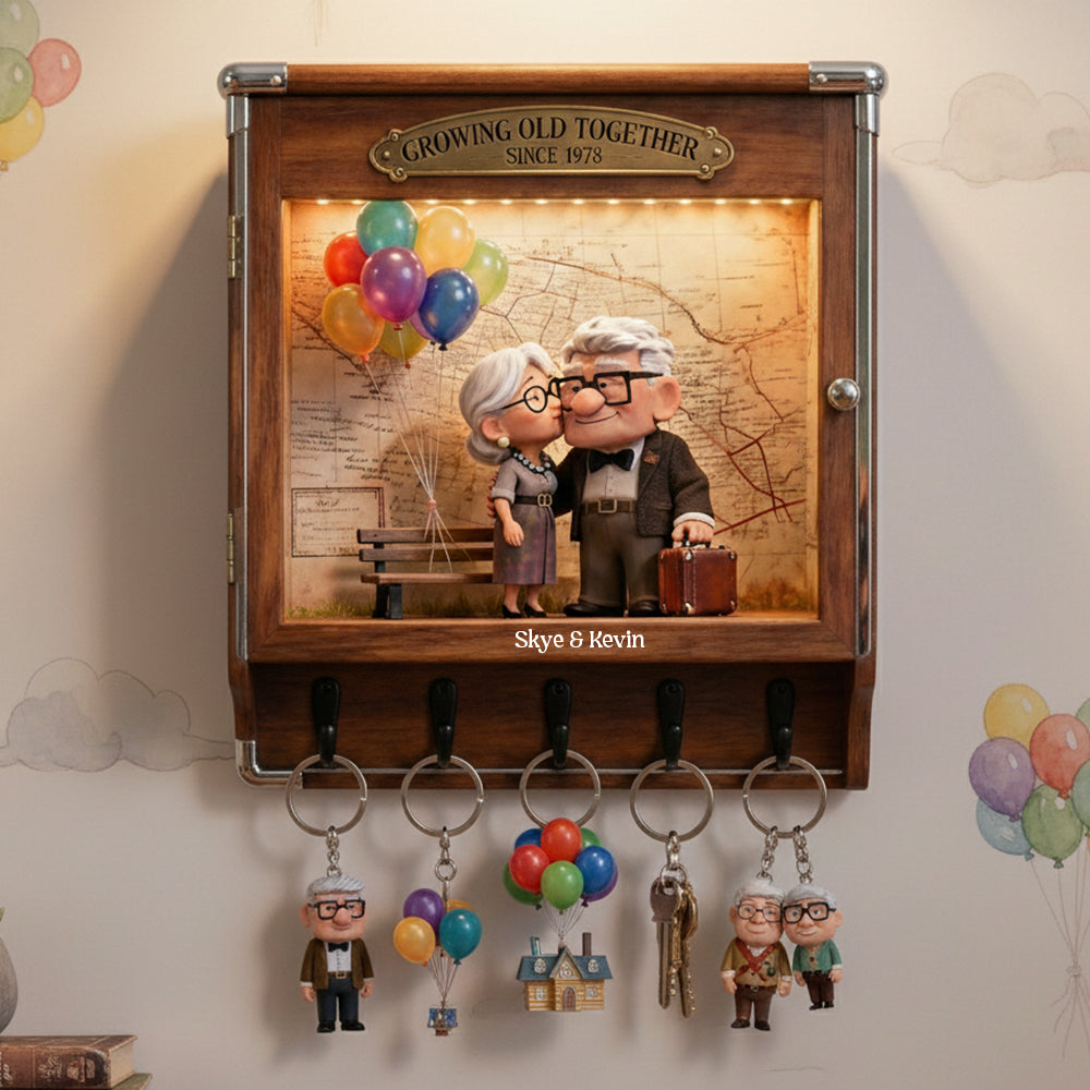 Growing Old Together - Personalized Acrylic Key Hanger for Couples
