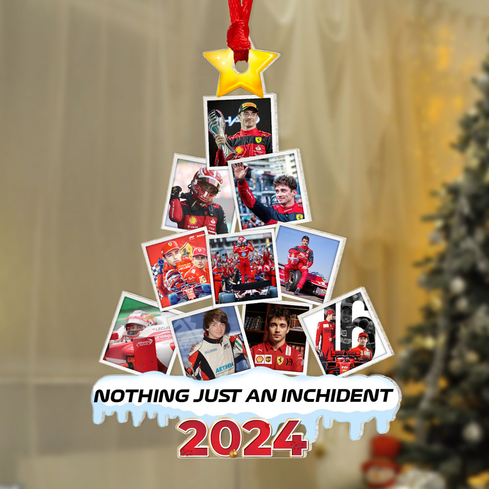 Personalized Racing Fan Christmas Ornament - Custom Photo Tree, Nothing Just An Incident 2024