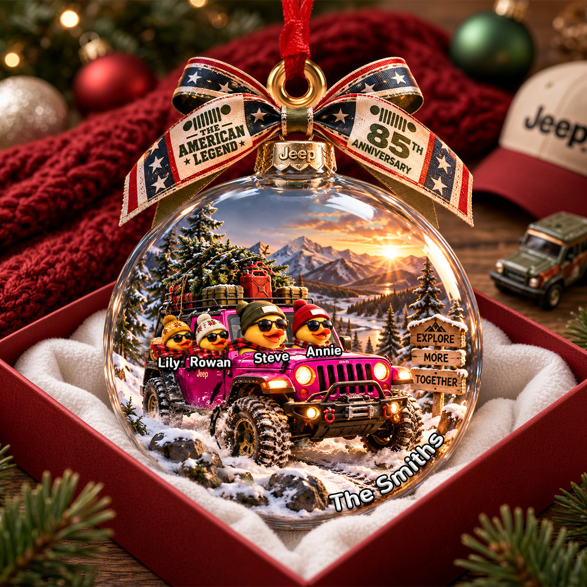 Explore Together: Duck Family Off-Road Lover Ornament | Customizable Gift for Family & Friends Ornament PopCulturePrints