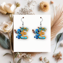 Load image into Gallery viewer, Embrace Joy with Our Blue Monsters Alphabet Earrings - Personalized Gift For Her Earrings PopCulturePrints
