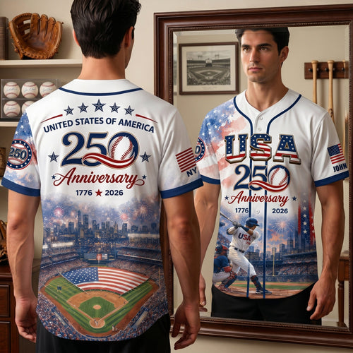 Celebrate America's 250th - Personalized Baseball Jersey for Sports Lovers AOP Products PopCulturePrints