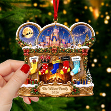 Load image into Gallery viewer, “Joy and Togetherness Awaits” - Personalized Fireplace Stocking Ornament - Custom Christmas Gift for Family and Friends
