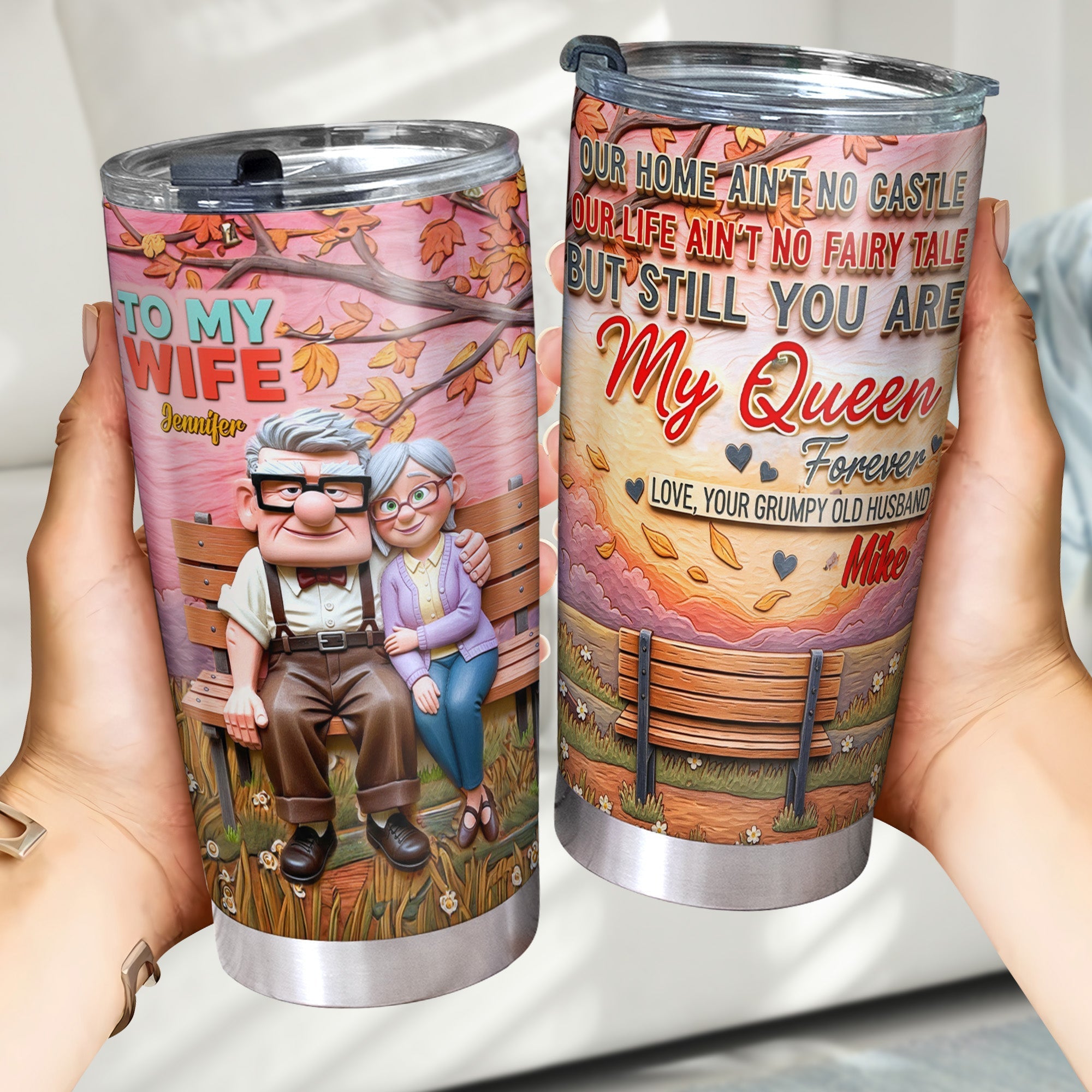 You're My Queen Forever Tumbler - Personalized Gift for Your Wife Tumbler Cup PopCulturePrints