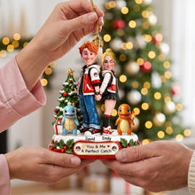 Load image into Gallery viewer, You &amp; Me: A Perfect Match - Personalized Acrylic Ornament for Couples
