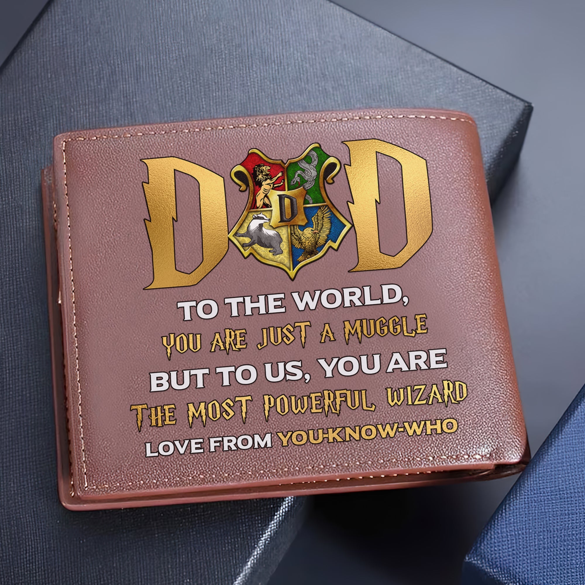 Personalized Family Wizard Wallet - Custom Name Magic Castle Design