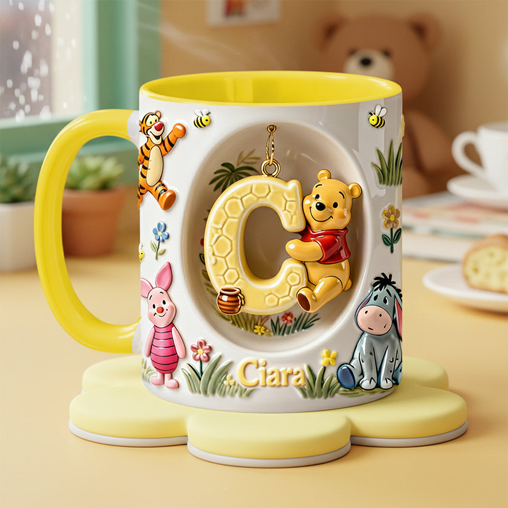 Sweet Moments with Pooh - Personalized Alphabet Coffee Mug Coffee Mug PopCulturePrints