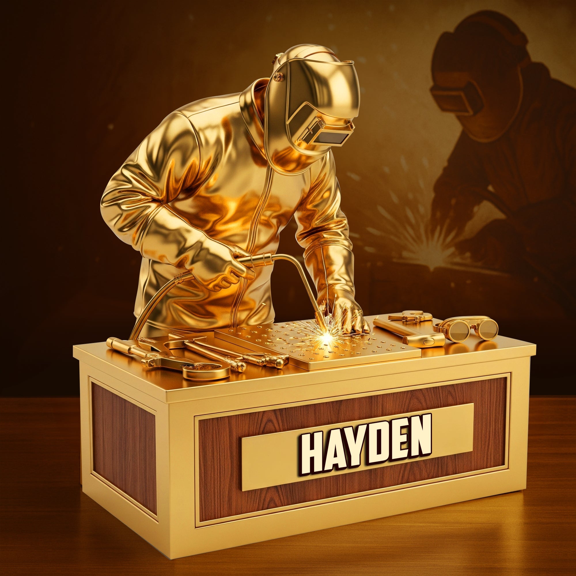 “Crafting Dreams: For the Master Welder” - Proud Skilled Welder Acrylic Plaque, Personalized Gifts for Welding Enthusiasts Shaped Plaques PopCulturePrints