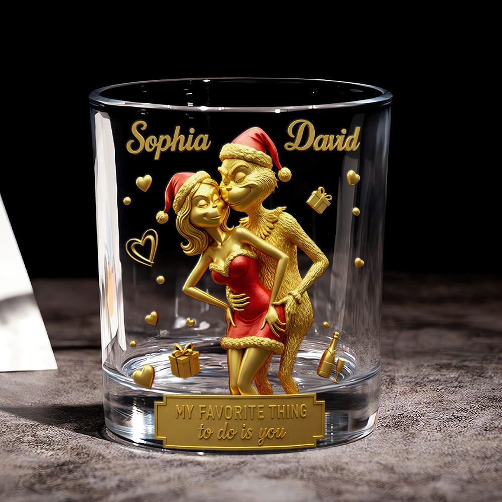 Love in Every Sip - Cheeky Couple Drinking Glass, Custom Gifts for Couples Whiskey Glass PopCulturePrints