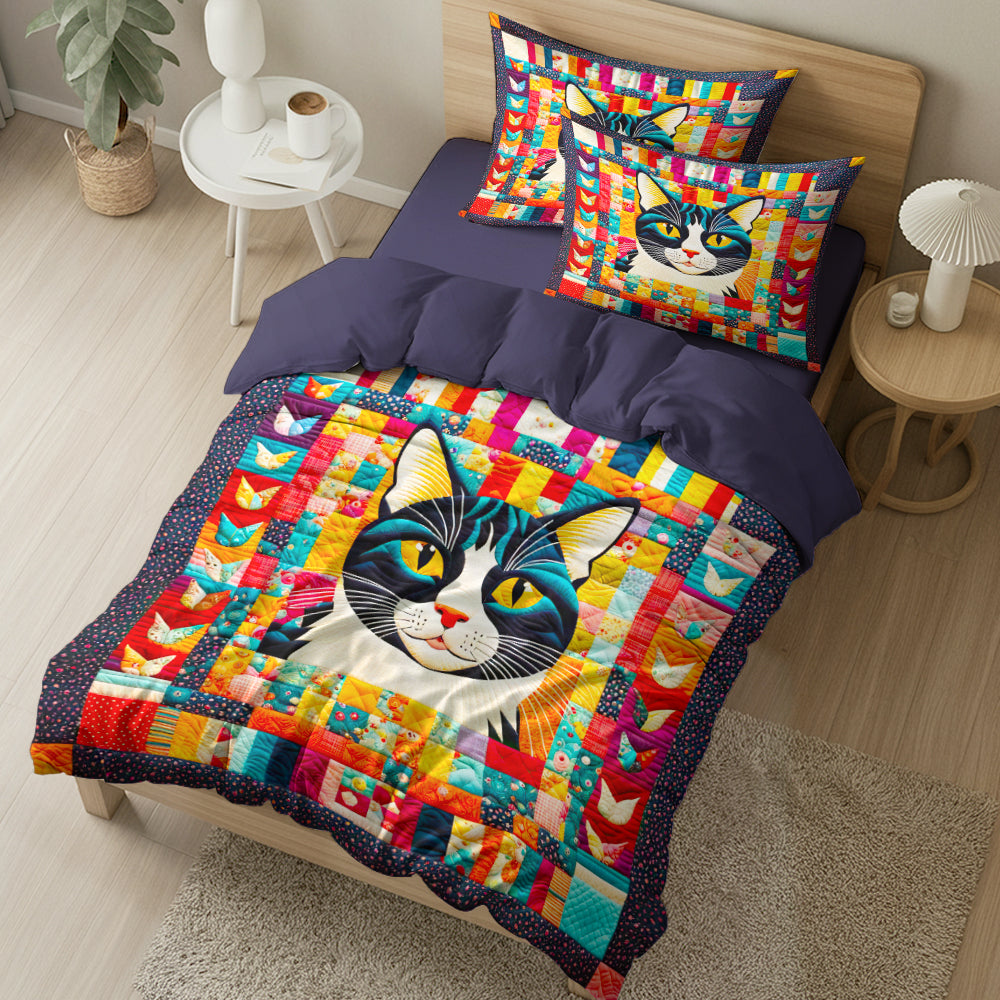 Vibrant Cat Lovers Quilt Bedding Set Blanket PopCulturePrints