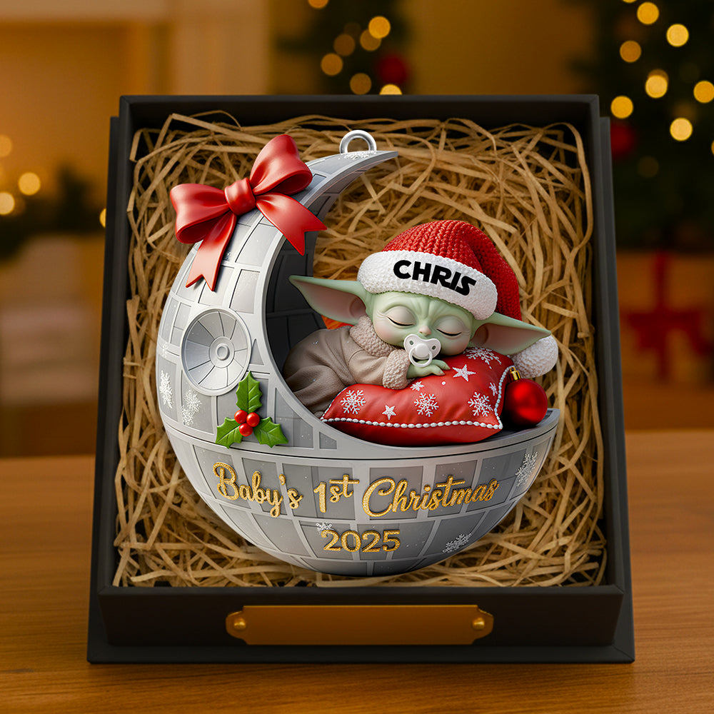 “Your Baby’s 1st Christmas, A Special Memory” - Personalized Baby’s 1st Ornament Ornament PopCulturePrints