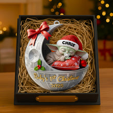 Load image into Gallery viewer, “Your Baby’s 1st Christmas, A Special Memory” - Personalized Baby’s 1st Ornament Ornament PopCulturePrints
