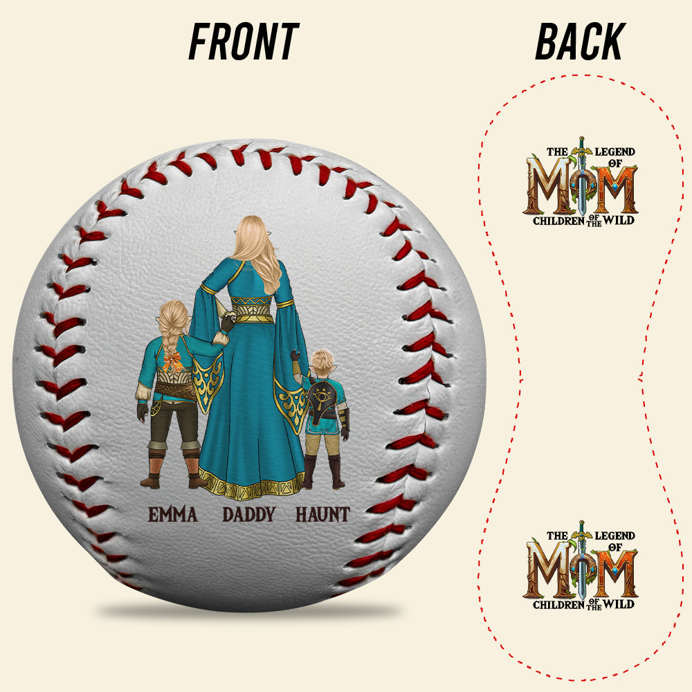 The Legend of Mom - Personalized Baseball Gift for Moms & Grandmas Baseball PopCulturePrints