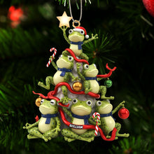 Load image into Gallery viewer, Hop Into the Holidays! - Personalized Funny Frog Ornament Ornament PopCulturePrints
