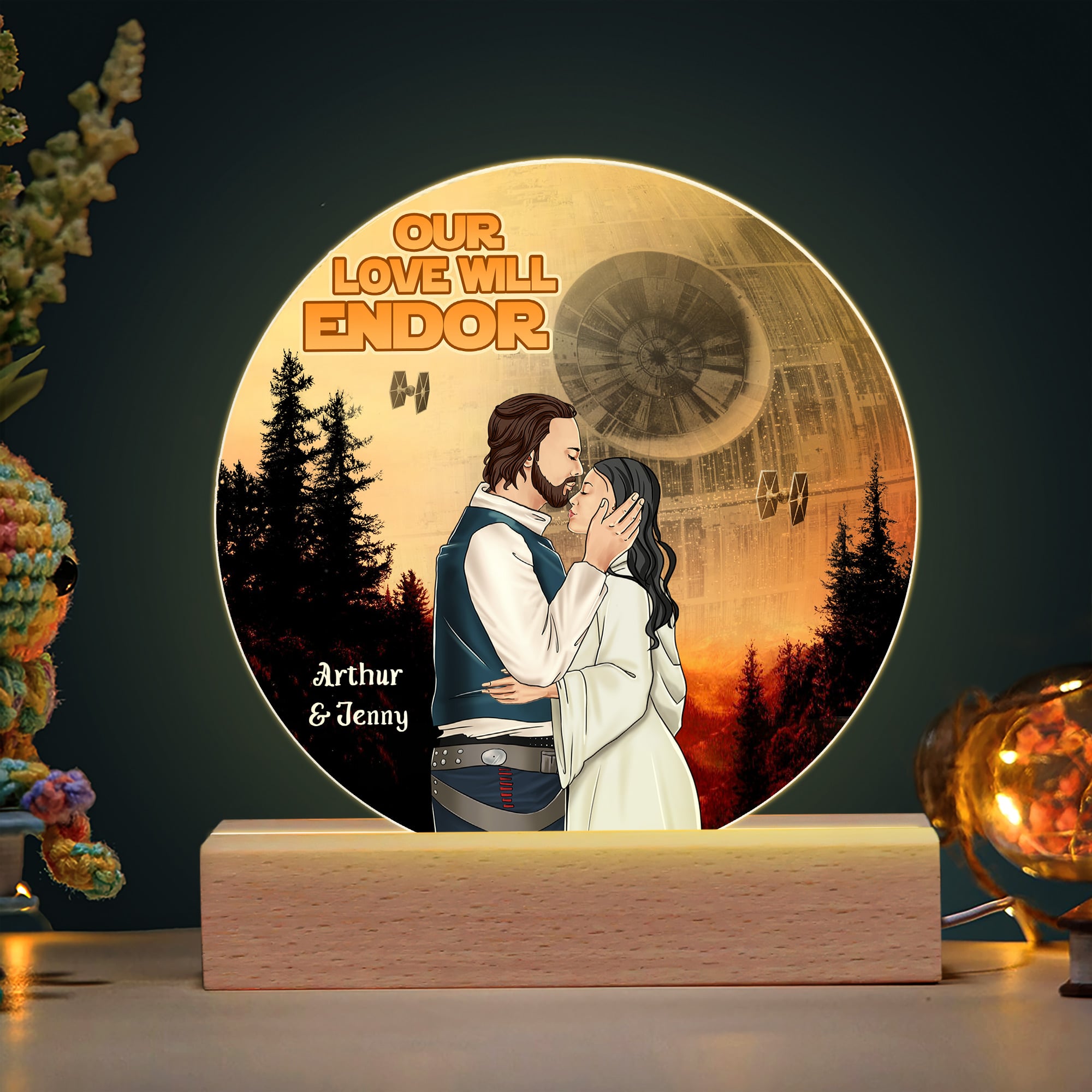 Personalized 3D LED Light for Couples - Our Love Will Endor Led Night Light PopCulturePrints
