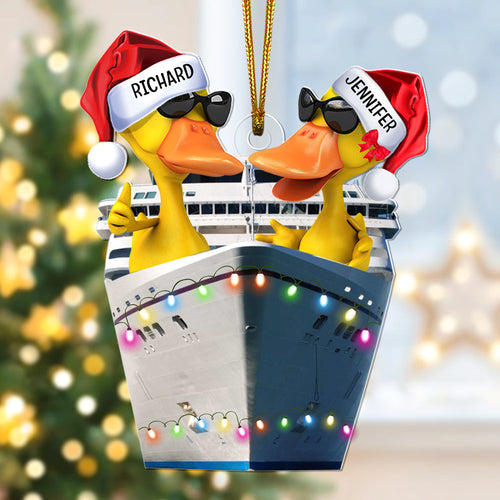 Personalized Christmas Ornament for Duck Lovers - Cruising Duck Design Ornament PopCulturePrints