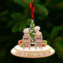 Load image into Gallery viewer, I Want to Grow Old with You - Personalized Wood Ornament for Couples Ornament PopCulturePrints
