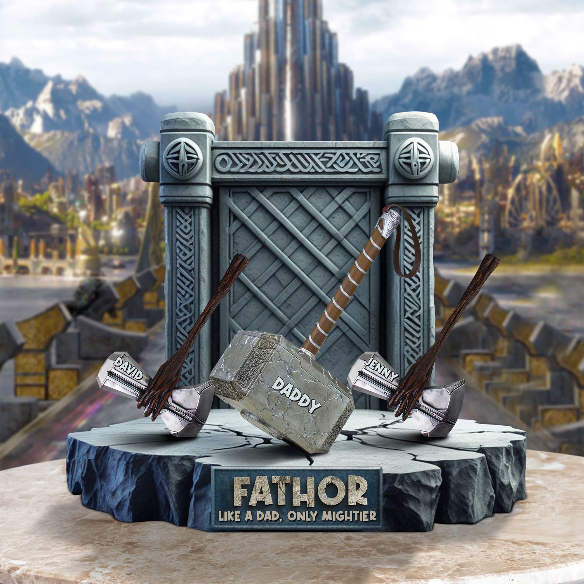 Fathor Quote Plaque - Personalized Gifts for Dad Shaped Plaques PopCulturePrints