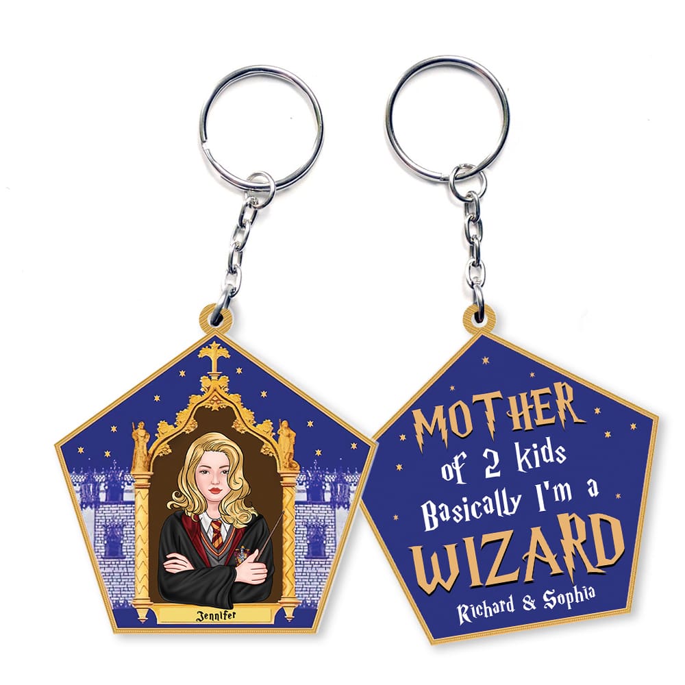 Personalized Wizard-Themed Keychain for Mothers