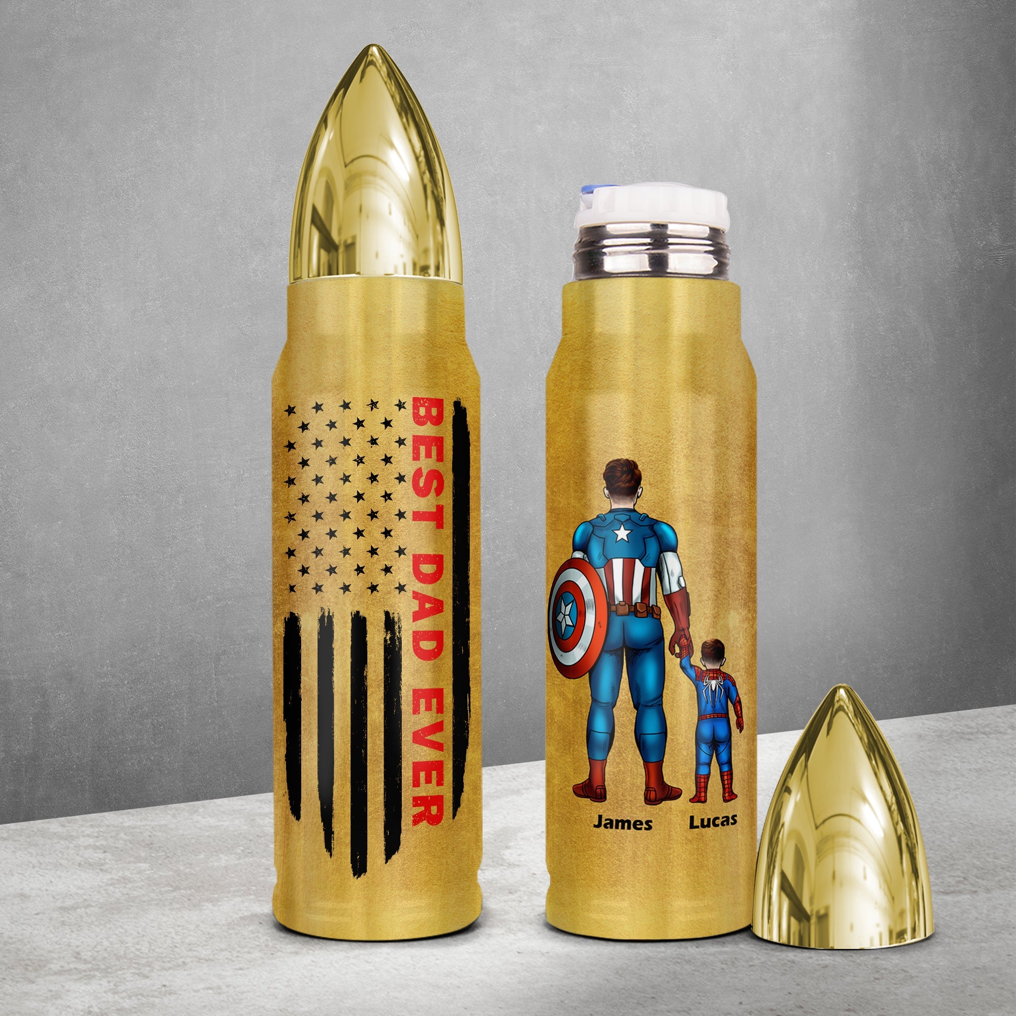 Customizable Bullet Tumbler Gift for Dad - Best Dad Ever Theme