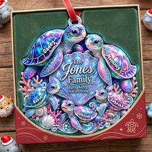 Load image into Gallery viewer, Just Keep Swimming - Personalized Turtle Family Ornament for Christmas
