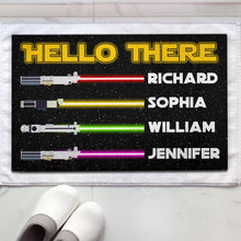 Load image into Gallery viewer, Hello There Personalized Family Door Mat - Custom Sci-Fi Welcome Mat Doormat PopCulturePrints
