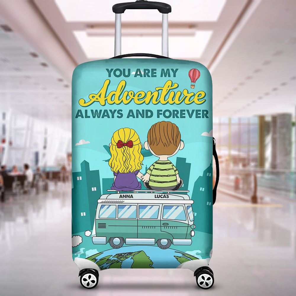 Personalized Adventure Luggage Cover for Couples Luggage Covers PopCulturePrints