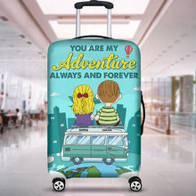 Load image into Gallery viewer, Personalized Adventure Luggage Cover for Couples Luggage Covers PopCulturePrints
